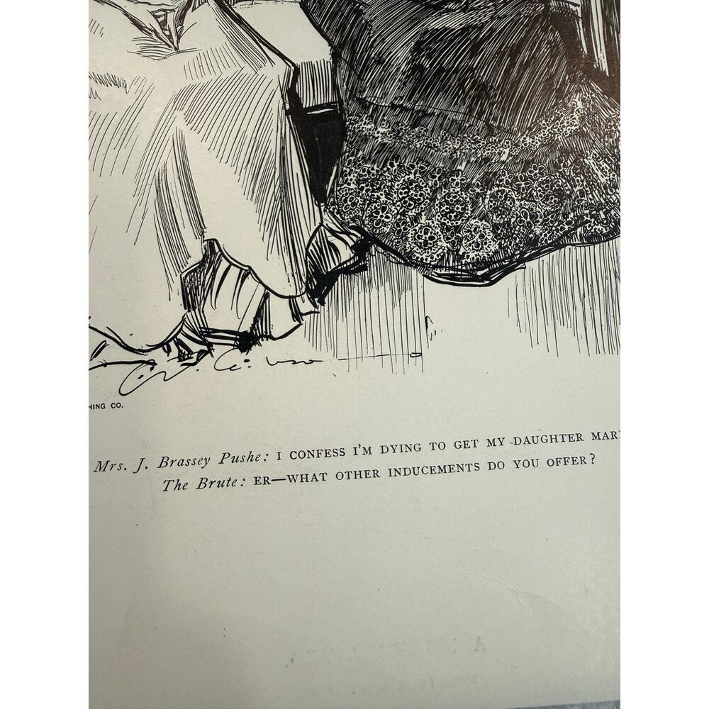 Vintage Sketches by Artist Charles Dana Gibson A Northeaster & Other - Picture 7 of 9